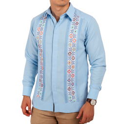 Guayabera Yucateca Bordada En Punto De Cruz Mod. Hunucma - comprar en línea