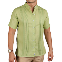 Camisa Guayabera en lino Yucateca En Cuello Mao Modelo Chapap