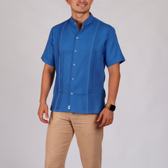 Camisa Guayabera en lino Yucateca En Cuello Mao Modelo Chapap - comprar en línea