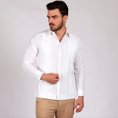 Guayabera Mod. Hoctún En Alforzado De Cola De Ratón