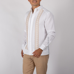 Guayabera Yucateca Bordada En Punto De Cruz Mod Muxupip Tallas extras - comprar en línea