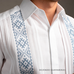 Guayabera Yucateca Bordada En Punto De Cruz, Mod. Hocabá. en internet