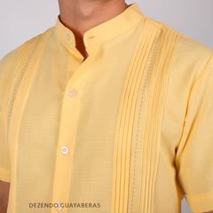 Camisa Guayabera en lino Yucateca En Cuello Mao Modelo Chapap - comprar en línea