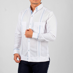 Guayabera Artesanal Yucateca Con Combinaciones Mod Chumayel en internet