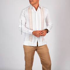 Guayabera Yucateca Bordada En Punto De Cruz Mod Muxupip Tallas extras - Dezendo guayaberas