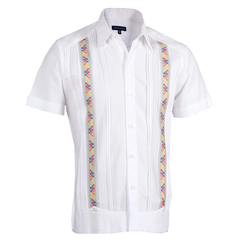 Guayabera Hombre Bordada Lino Yucateca Mod Cansahcab