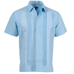 Guayabera Yucateca Bordada En Punto De Cruz, Mod. Hocabá.