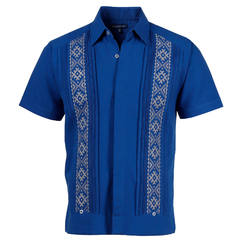 Guayabera Yucateca Bordada En Punto De Cruz, Mod. Hocabá