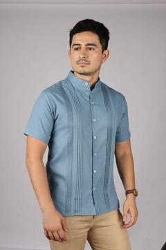 Camisa Guayabera en lino Yucateca En Cuello Mao Modelo Chapap en internet