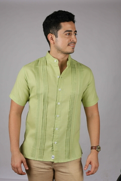 Camisa Guayabera en lino Yucateca En Cuello Mao Modelo Chapap en internet