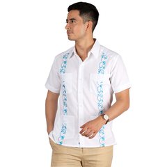 Guayabera Yucateca De Lino Bordada Mod Chakom - comprar en línea