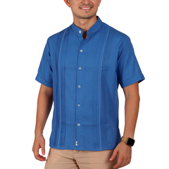 Camisa Guayabera en lino Yucateca En Cuello Mao Modelo Chapap