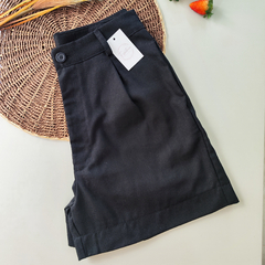 Short Romana Linho Preto