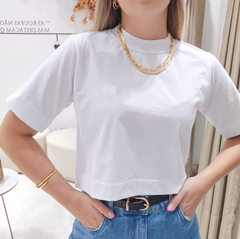 Tee Cropped Liso Branco - comprar online