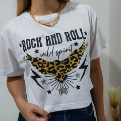 Tee Cropped Rock and Roll na internet