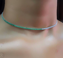 Choker Riviera Verde e Zircônia