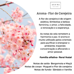 Vela Minimalista- Flor de Cerejeira (200g) - AYUNI - VELAS & AROMAS