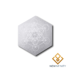 Base Energética de Selenita 10cm Cubo Metatron - comprar online