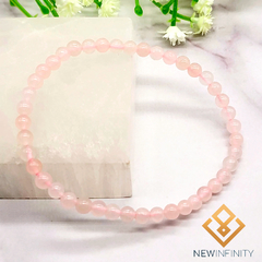 Pulseira de Quartzo Rosa 4mm