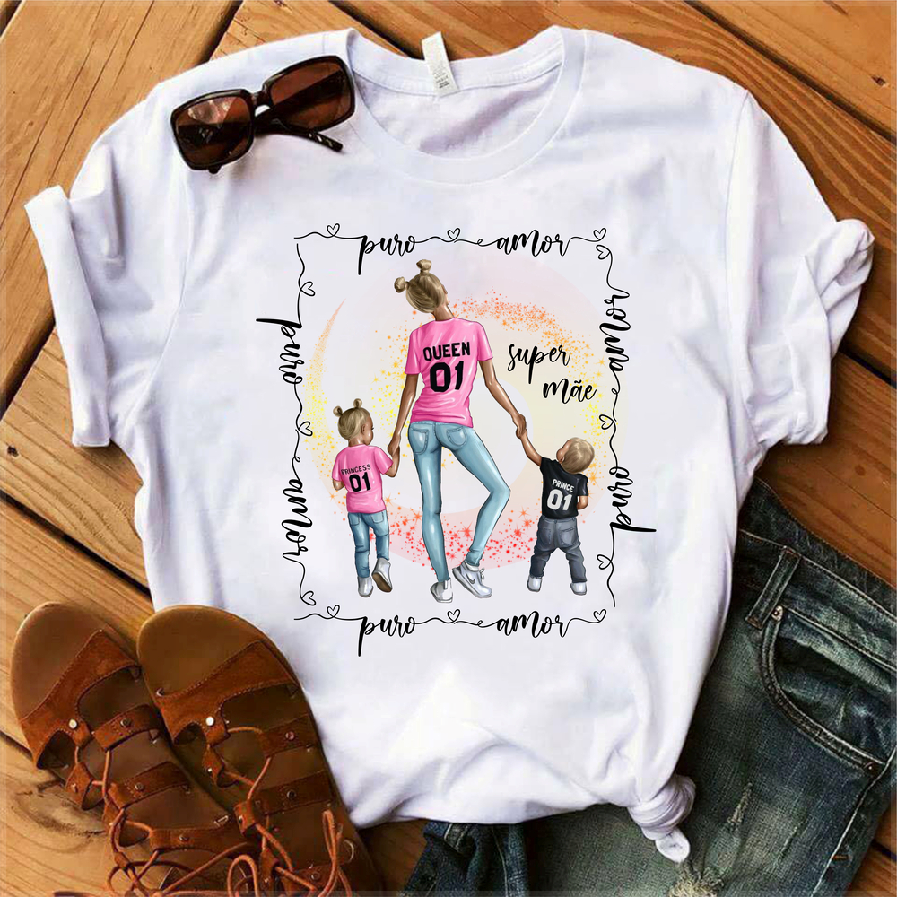 T-shirt do dia das mães my mom my queen, t-shirts mom, t-shirts mom design