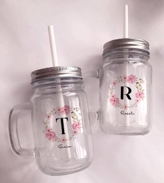 Caneca Mason Jar em vidro Personalizada