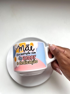 Xícara com pires personalizada Dia das Maes - comprar online