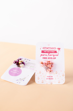 Card com flores - dia das mulheres