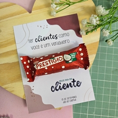 Card com Chocolate Prestigio - Dia do Cliente