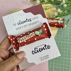 Card com Chocolate Prestigio - Dia do Cliente - comprar online