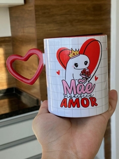 Caneca com alça de coração personalizada - comprar online