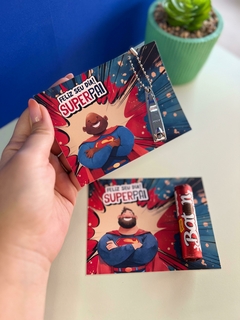 Card Pai super heroi - Chocolate ou Cortador