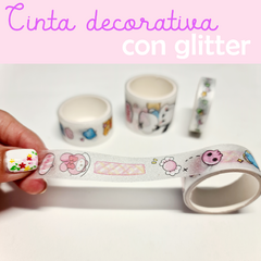 Imagen de Washi tape cinta decorativa con brillo 4 pzas.