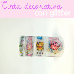 Washi tape cinta decorativa con brillo 4 pzas. - comprar en línea