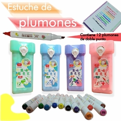 Estuche de plumones doble punta - tienda en línea