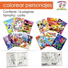 Libro de colorear económico personaje 1 pza