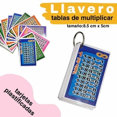 llavero de las tablas de multiplicar (plastificado)