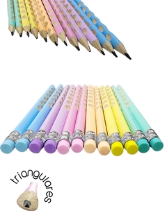 12 lápices HB ( diseño pastel) - Didacticomer