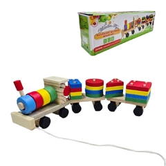 Tren de madera con torres de ensamble - comprar en línea