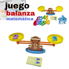 Balanza matemática madera aprende a contar y sumar