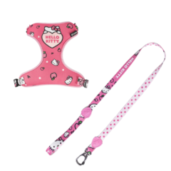 Kit Peitoral Air Hello Kitty Ajustável para Cães G 1,2m FreeFaro