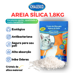 Areia Higiênica com Cristais de Sílica para Gatos 1.8Kg Chalesco na internet