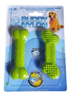 Brinquedo para Cães Mordedor Kit Osso Pequeno Porte Nylon Buddy Toys