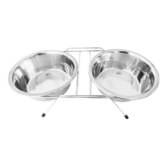 Comedouro e Bebedouro para Cães e Gatos Duplo Inox Chalesco - comprar online