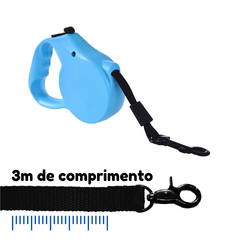 Guia Retrátil para Cães e Gatos Azul 3M 25Kg Chalesco - comprar online