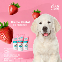 Creme Dental para Caes e Gatos Morango 60g Pet Clean - comprar online