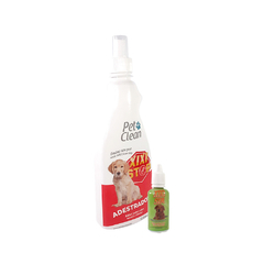 Kit Educador Sanitário para Cães Xixi Stop 500ml mais Pipi Certo 30ml Pet Clean