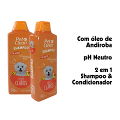 Shampoo e Condicionador Para Cães e Gatos Pelos Claros Pet Clean 700ml - loja online