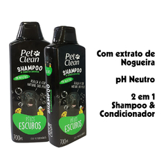 Shampoo e Condicionador Para Cães e Gatos Pelos Escuros Pet Clean 700ml - loja online