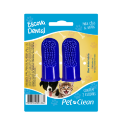 Escova Dental para Caes e Gatos Solapa Dedeira com 2un Pet Clean