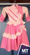 VESTIDO DE PRENDA ROSA- TAMANHO 2